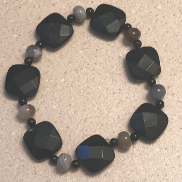 Black onyx beaded bracelet - Picture 1 of 1